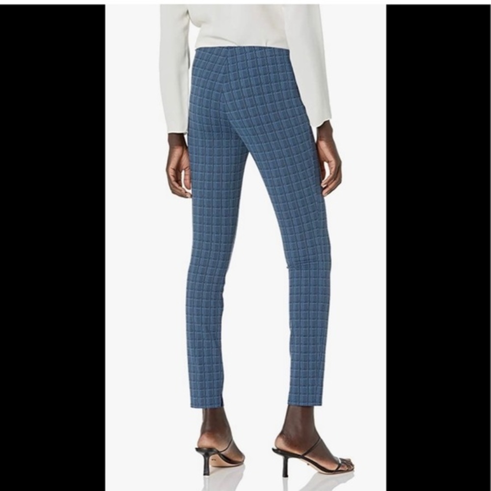 Theory Womens Grid Scuba Legging Pants Blue Size Small EUC - Picture 2 of 7